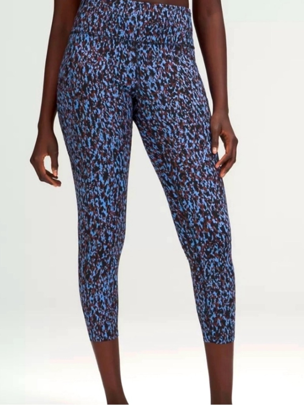 Lululemon Plus size 20 Fast and Free HR tight 25" Leopard Camo Blue Nile Multi